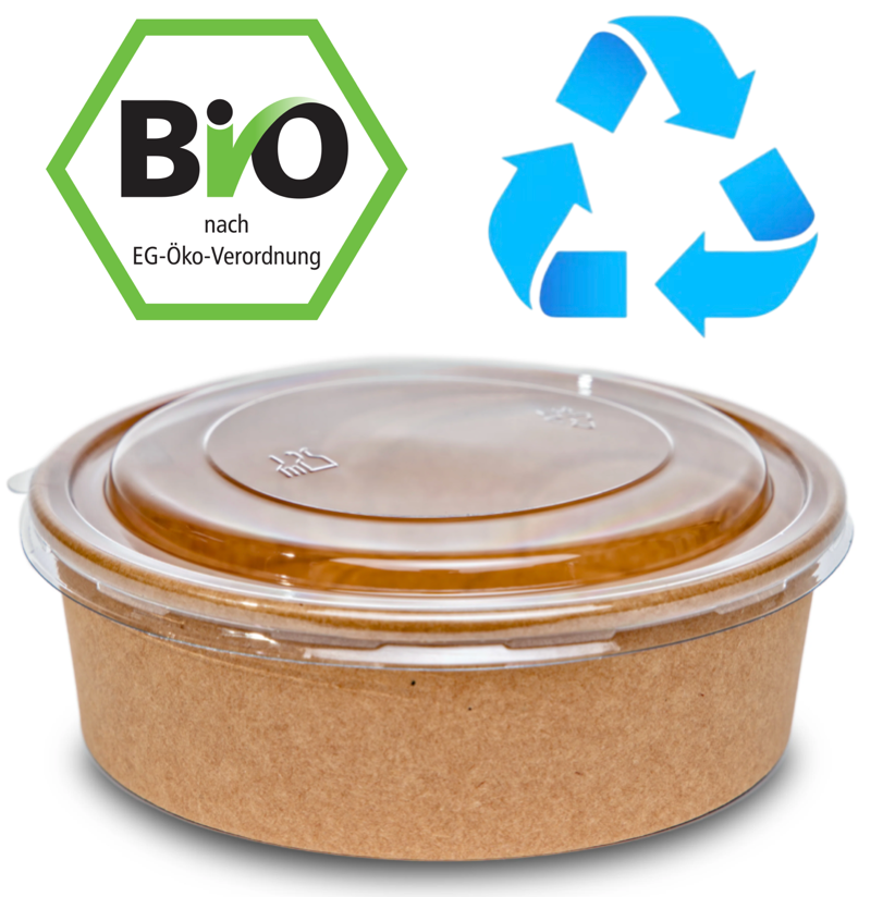 To Go Box, 1,50 € je Stück,Bio, extra groß + Deckel